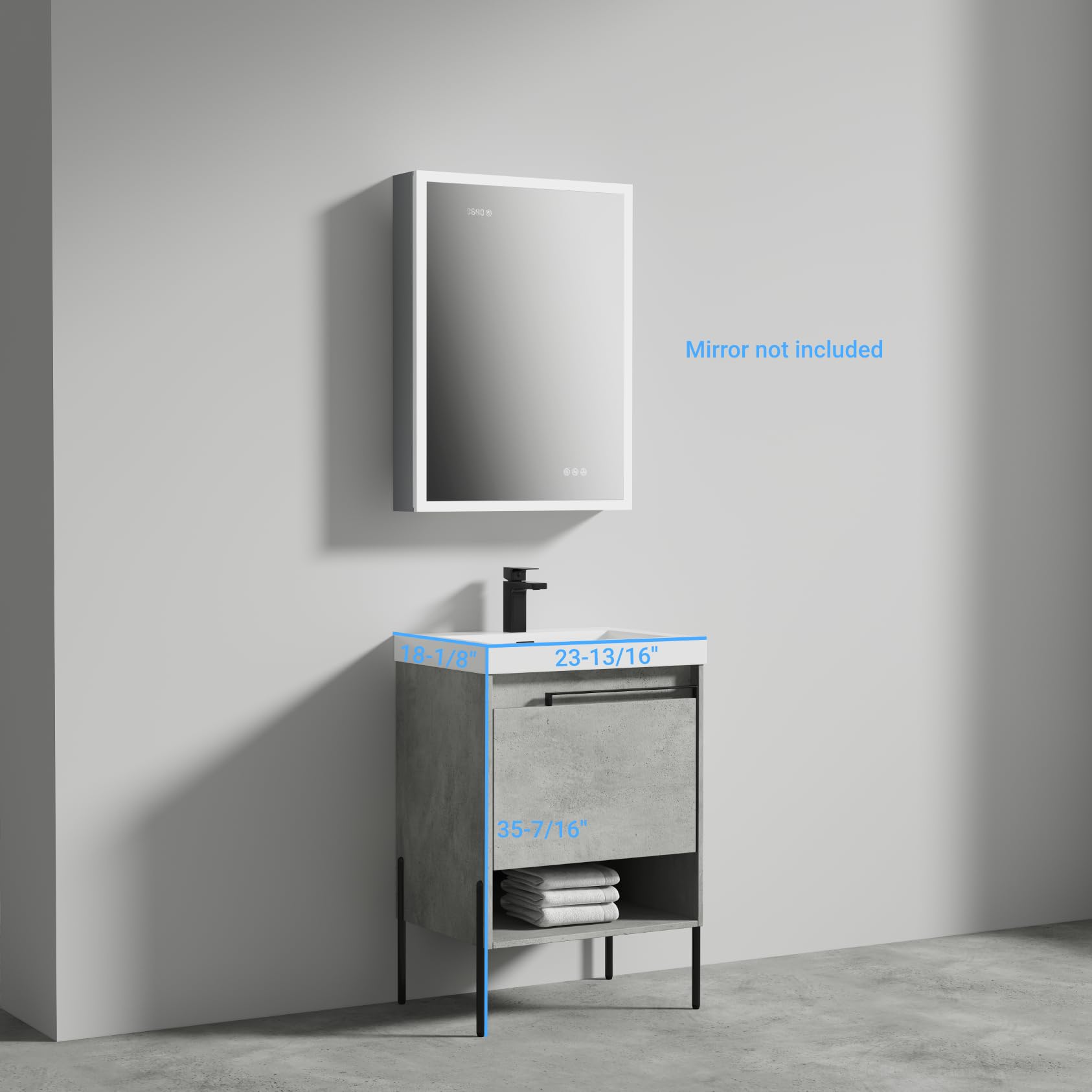 Blossom 24 Inch Bathroom Vanity with Sink, All Wood Freestanding Bathroom Sink Cabinet with Acrylic Sink, Space-Saving Bathroom Cabinet, Modern Single Basin Design with Matte White Finish - Image 3