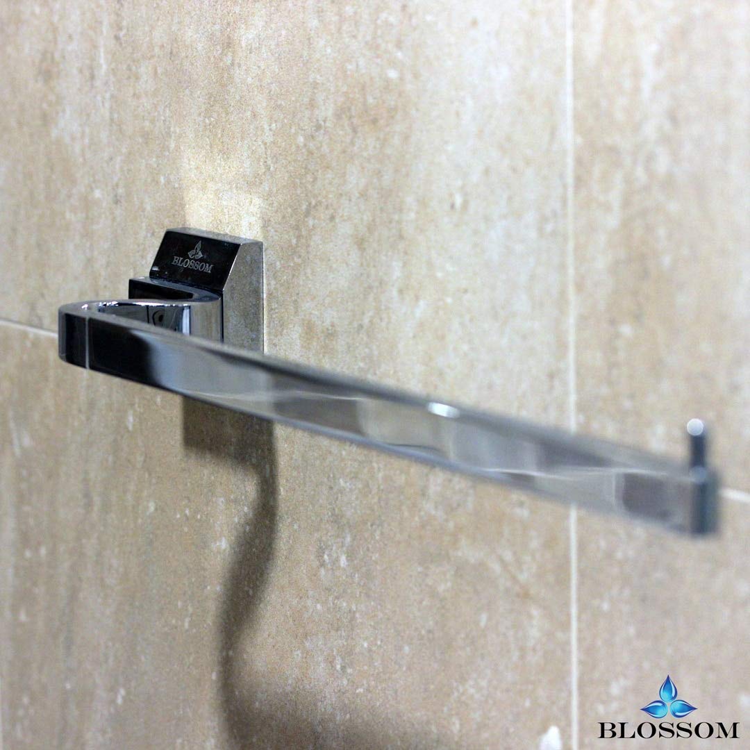 Blossom Chrome Towel Bar Holder – Wall Mounted Solid Brass Bathroom Towel Rack with Polished Chrome Finish – Durable Contemporary Bathroom Hardware Accessory for Towels & Linens - Image 4